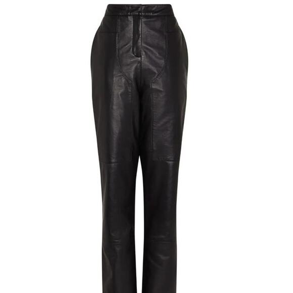 Paris Georgia Tia Lamb Leather Pants in Black M - Picture 5 of 5